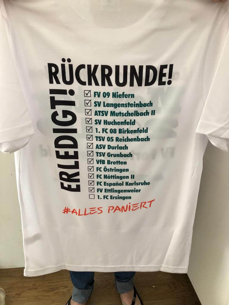 Bild: Meisterschaftshirts Fortuna Kirchfeld Aufstieg in Verbandsliga