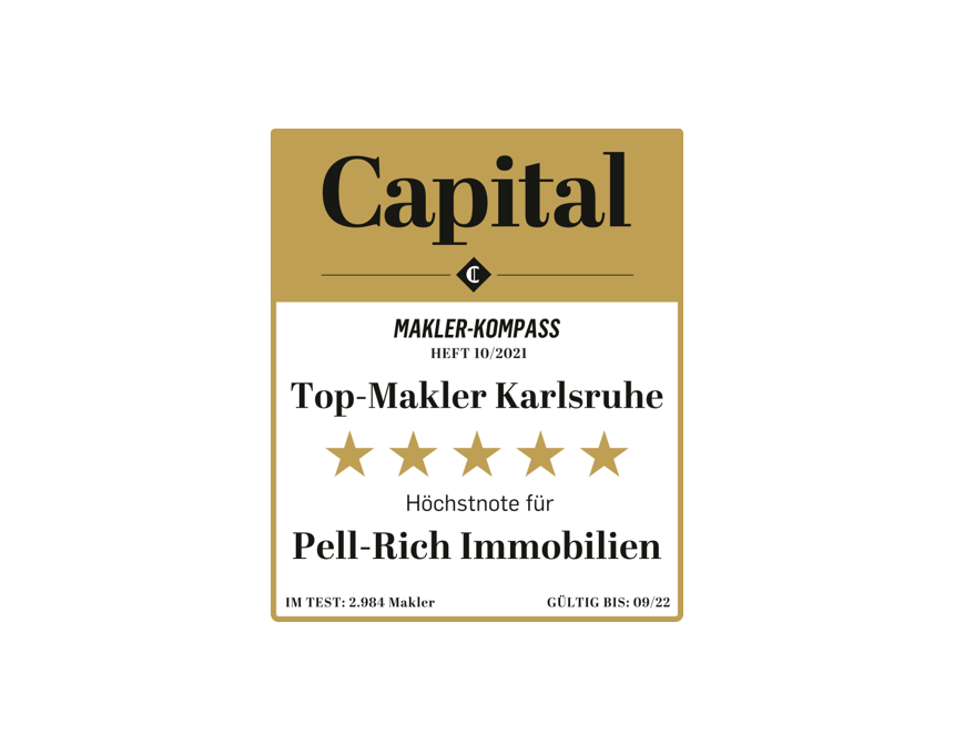 Doppelt ausgezeichnet: Real Estate Agency of the Year – Karlsruhe sowie Höchstnote von Capital im direkten, deutschlandweiten Maklervergleich