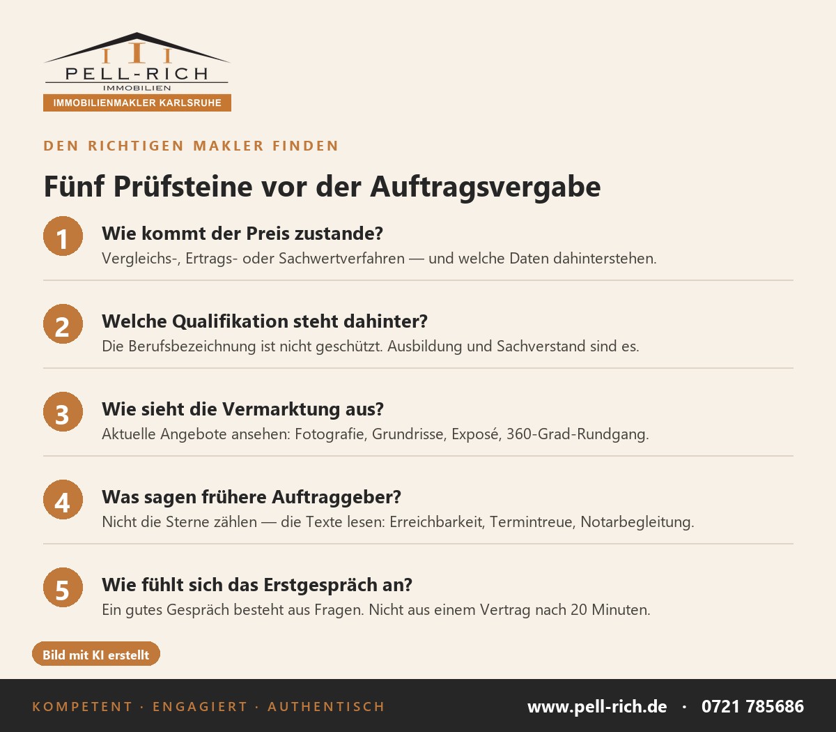 Fünf Prüfsteine bei der Auswahl eines Immobilienmaklers in Karlsruhe