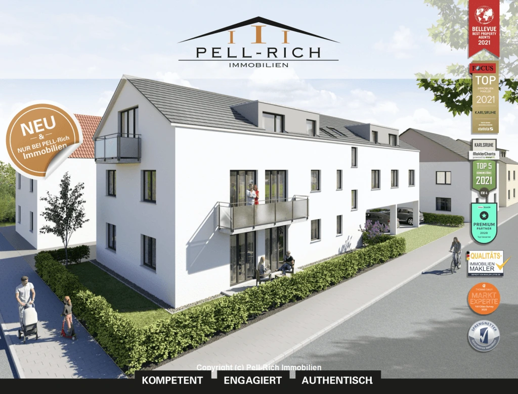 Neubau-5-Familienhaus in Karlsruhe-Neureut, vor Baufertigstellung vermietet