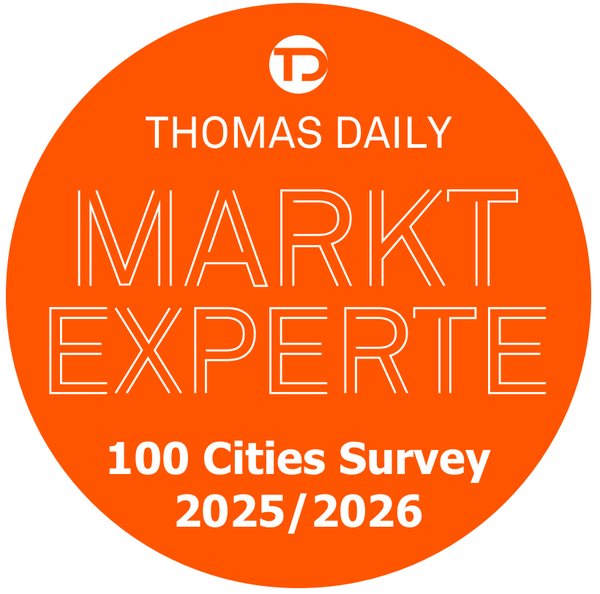 Marktexperte 2025/2026, Thomas Daily · 100 Cities Survey